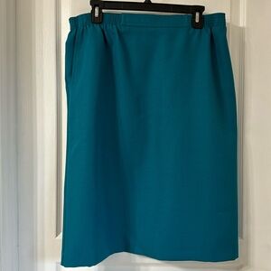 ALFRED DUNNER TEAL SKIRT SZ 16P